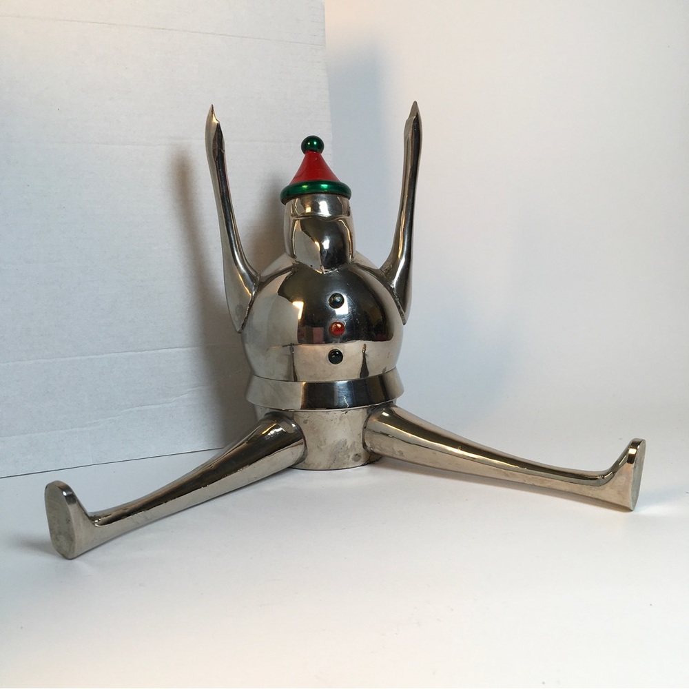 Art Deco Style Metal Santa Stocking Holder Decor